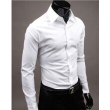 (# White,Tag 3XL=US XL)Mens Youth Dress Shirt With No Iron Finish And Long Sleeve Design For Daily Use
