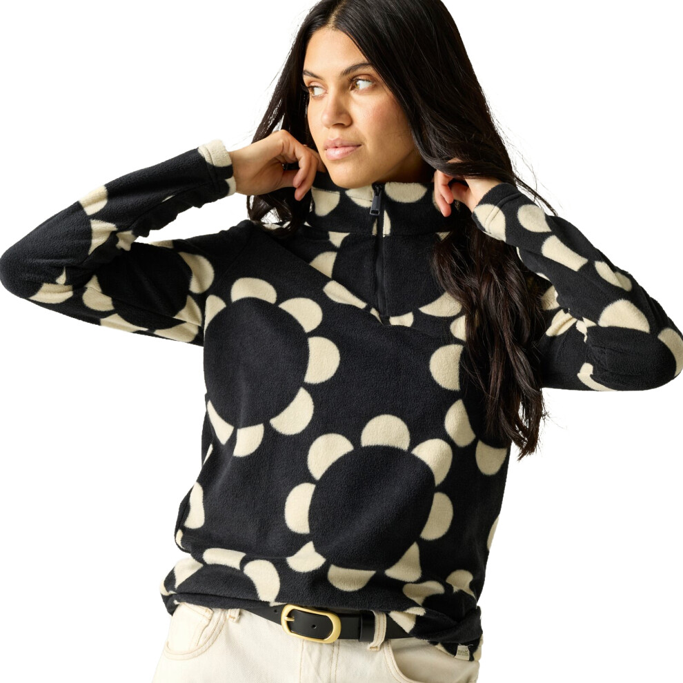Regatta Women's Black Orla Printed Half Zip Relaxed Fleece In | Size: 10 - Image 3
