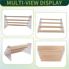 12In Spice Rack Organizer for Cabinet - Wooden 4Tier Display Stand -Space Saving Display Shelf Riser for Perfume Cupcake