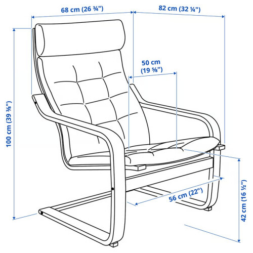 IKEA POÄNG Armchair 68x82x100 cm 2