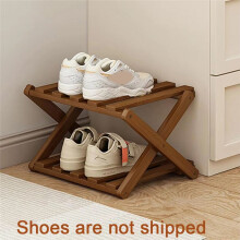 Bamboo Multi-Layer Folding Shoe Rack, Retractable Household Storage Shelf, Space-Saving Shoe Organizer,Dark Brown