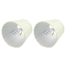 2X Fabric Chandelier Lampshade Holder Clip Sconce Beside Bed Lamp Hanging Light, Beige Yellow