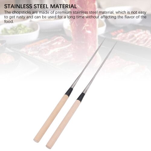 Edelstahl Sushi-Stäbchen Massivholz spitz für