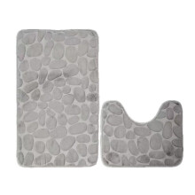 Bathroom 2pcs Mat U Shaped Contour Toilet Rug Set Memory Foam Absorbent Machine Floor Bathmat Washable