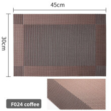 (Coffee)Napperon isolant antidérapant tissé tissé Crossweave tapis de table lavable pour salle à manger maison
