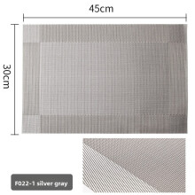 (Silver Gray Corner)Napperon isolant antidérapant tissé tissé Crossweave tapis de table lavable pour salle à manger maison