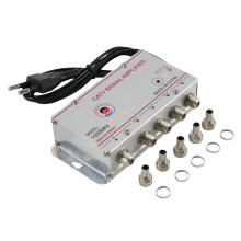 Cable TV Splitter Amplifier 20dB Digital TV Antenna Signal Booster Home Tv Equipments 45Mhz to 860MHz 1 in 4 Out EU Plug