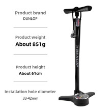 Pump Dunlop Floor With Pressure Gauge 61cm Portable For Car Bicycle Inflation Motorcycle And