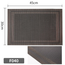 (Brown Black )Crossweave Gewebt Rutschfest Isolierung Tischset Abwaschbar Tischmatten für Zuhause Esszimmer