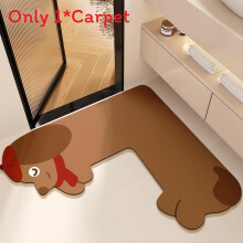 (Brown,70x70x35cm)Cartoon Style L Shaped Bathroom Mat With Durable Material Quick Drying For Home Use