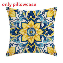 (Style H) Series Modern Lemon Summer Linen Throw Pillow Cover With Floral Print Home Decor For