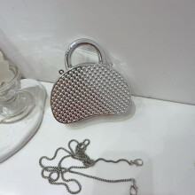 (Silver) Fashion Acrylic Mini Handbag With Chain Strap For Casual Children And Outings