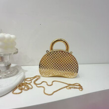 (Gold) Fashion Acrylic Mini Handbag With Chain Strap For Casual Children And Outings