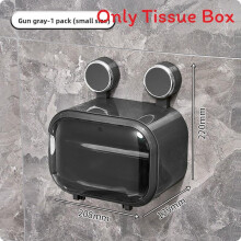 (Black Single)Waterproof Adhesive Tissue Box With Visible Window For Kitchen Restroom Storage