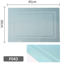 (Blue)Crossweave Woven Non Slip Insulation Placemat Washable Table Mats For Dining Home