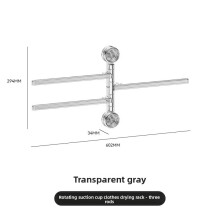 (3 Poles Gray)Retro Wall Mounted Storage Rack With Suction Cups For Kitchen Bathroom Organizers
