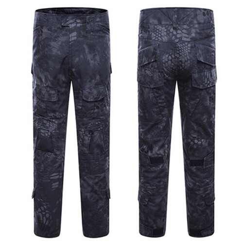 (Black Python, 32) Military Army Men Combat Tactical Airsoft Work Camo Pants Hiking Trousers Cargo