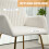 (Cream, Polyester) Modern Cream Upholstered Armchair with Metal Base 4