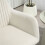 (Cream, Polyester) Modern Cream Upholstered Armchair with Metal Base 7