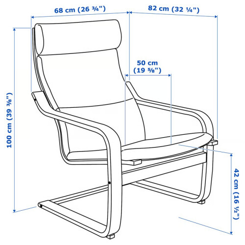 IKEA POÄNG Armchair 68x82x100 cm 2