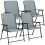 Folding Garden Chairs Set of 4, Light Grey 1