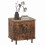 (Rustic Brown, Engineered Wood) Nordic Bedside Table with Sliding Doors 4
