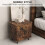 (Rustic Brown, Engineered Wood) Nordic Bedside Table with Sliding Doors 5