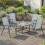 Folding Garden Chairs Set of 4, Light Grey 2