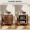 (Rustic Brown, Engineered Wood) Nordic Bedside Table with Sliding Doors 6
