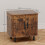(Rustic Brown, Engineered Wood) Nordic Bedside Table with Sliding Doors 3