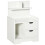 White Bedside Table with 2 Drawers & Shelves 1