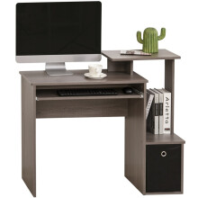 Computer Desk with Sliding Keyboard Tray Storage Drawer Shelf Home Office Workstation Grey