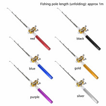 Mini Stift Angelrute Set komplett mit Rolle