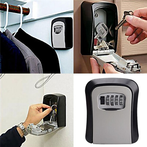 Wall Mounted Key Lock Box Digital Password Lock Office Key Safe Secret Storage Box 2