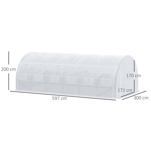 6x3x2m Polytunnel Greenhouse with Steel Frame 1