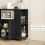 Black Kitchen Trolley with Cabinet & Spice Rack 7