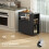 Black Kitchen Trolley with Cabinet & Spice Rack 5