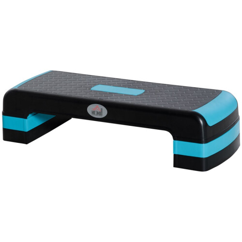 Aerobic Step with 3-Level Adjustable Heights for Home, Office Exercise, Black and Blue 1