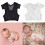 (Black)Macacão de renda floral infantil bebê meninas macacão roupa 3