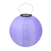 (Purple,25cm/9.84in)Led Solar Cloth Party Hanging Decoration Lamp Colorful Balcony Ornaments Garden