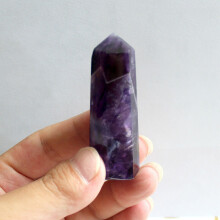 (6-7cm)Bacchetta curativa punto pietra cristallo quarzo ametista sogno viola naturale esagonale