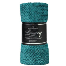 (Green, King - 200x240cm) Popcorn Waffle Blankets Fleece Luxury Honecombe Style Throws Travel Sofa Settee Bed Warm Cosy Extra