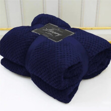 (Navy, King - 200x240cm) Popcorn Waffle Blankets Fleece Luxury Honecombe Style Throws Travel Sofa Settee Bed Warm Cosy Extra