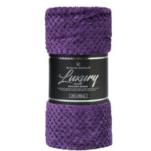 (Purple, King - 200x240cm) Popcorn Waffle Blankets Fleece Luxury Honecombe Style Throws Travel Sofa Settee Bed Warm Cosy Extra