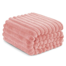 (Blush Pink, 200cm x 240cm) Ultra Soft Faux Fur & Flannel Throw Blanket – Luxury Ribbed Fleece, Lightweight & Cozy for Bed, Sofa & All Seasons,