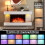 Electric Wall Fireplace with Heater & LED Lights 3