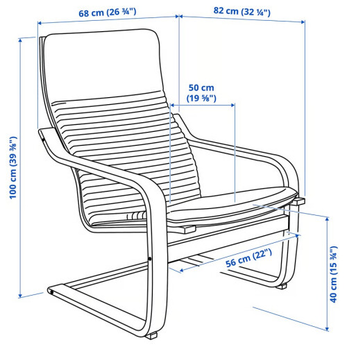 IKEA POÄNG Armchair 68x82x100 cm 2