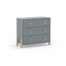 Cómoda de 3 cajones amplios y versátiles en verde salvia y oak soft 90x80 cm Misty Dawn