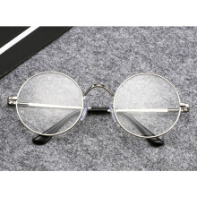 (Silver frame)Men Women Large Oversized Metal Frame Clear Lens Round Circle Eye Glasses New