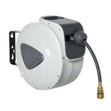 Retractable Air Hose Reel, Wall Mount Auto Rewind Hose- Reel, 10m+ 90cm Diameter 3/ 8" 9.5mm, Connector 1/ 4" BSP, Grey